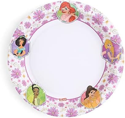 Glad for Kids Disney Princess Disposable Paper Plates, 8.5 in, 40 Ct, 2-Pk