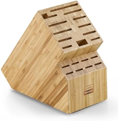 Cooks Standard Classic Bamboo 20-Slot Universal Knife Block without Knives