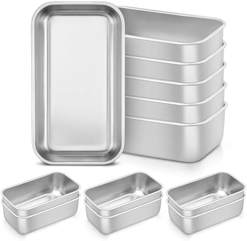 TeamFar Mini Loaf Pan, 12 PCS Stainless Steel Loaf Pans for Baking Bread