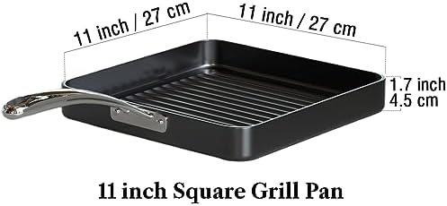 Cooks Standard Hard-Anodized Nonstick 11-inch Square Grill Pan
