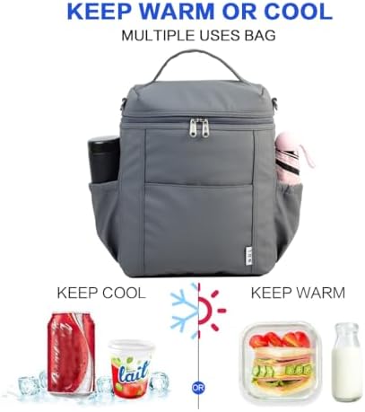NOL Insulated Lunch Bags for Women Cooler Bag Lightweight Nylon Waterproof Lunch Box for Work