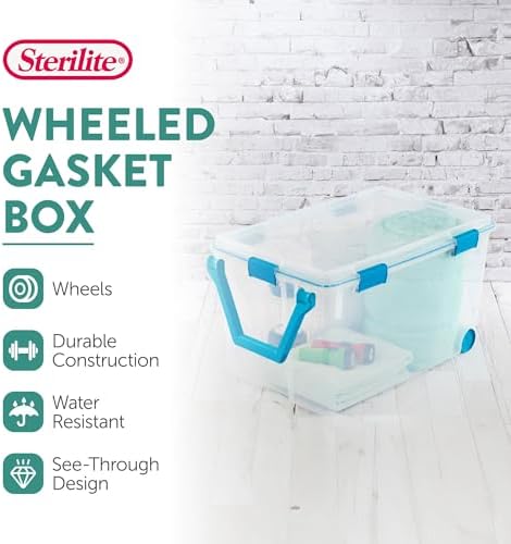 Sterilite Gasket Storage Box with Lids for Home & Office, 120 Quart, 9-Pack