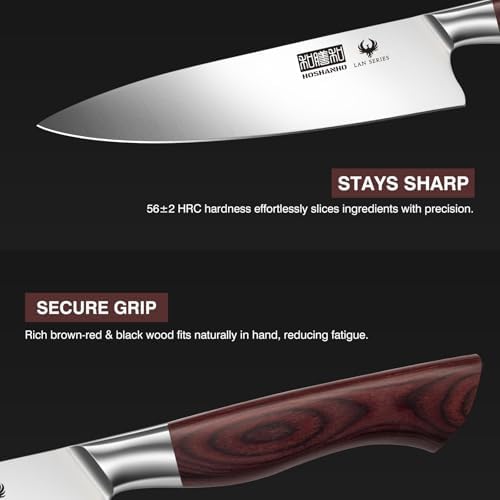 HOSHANHO 3PCS Kitchen Knife Set, Ultra Sharp Chef/Santoku/Paring Knives