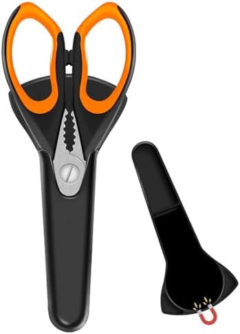 1 Pack Sharp Kitchen Scissors Set with Magnetic Holder, Yellow