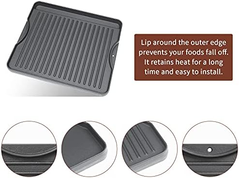 Uniflasy Reversible Cast Iron Griddle for Camp Chef Stoves, 14" x 16"