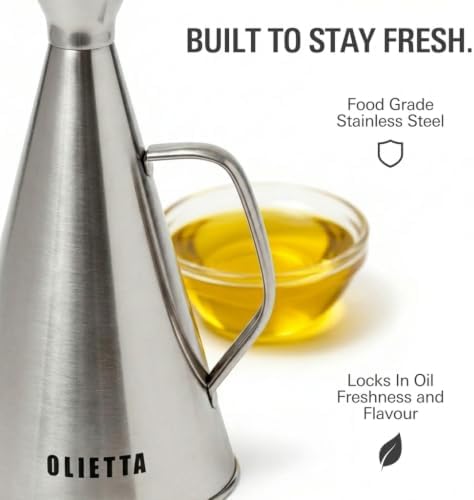 Olive Oil Dispenser Bottle, Copper Stainless Steel Non-Drip Pourer 25 fl oz
