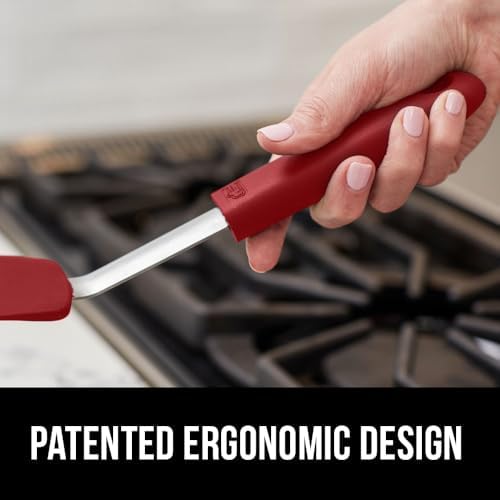 GORILLA GRIP Patented Nonstick Spatula for Frying Pan, 11.6 inch, Red