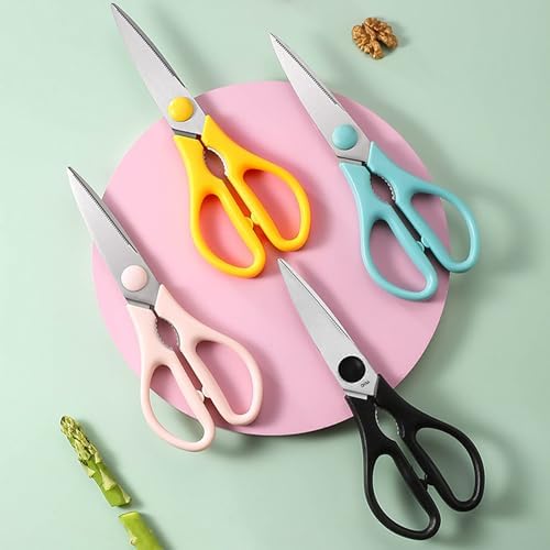 Black Kitchen Shears, 8.5" Heavy Duty All Purpose Stainless Steel Scissors