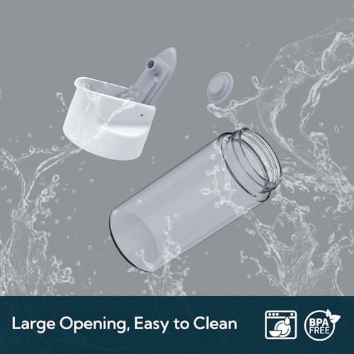 KITCHENDAO Glass Creamer with Fresh-Keeping Lock Mechanism, Drip-free Spout, 12 oz Milk Pitcher with Lid, Borosilicate Glass Creamer Container, Dishwasher Safe