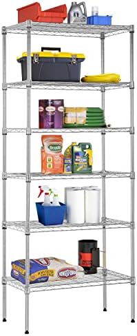 BestOffice | 6-Tier Wire Shelf | 13" x 23" x 59 | Chrome