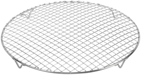 uxcell Round Cooking Rack 12 Inch Dia Stainless Steel Wire Cooling Steamer Rack for Baking Canning Cooking Roasting Cooling Grilling Drying, Silver