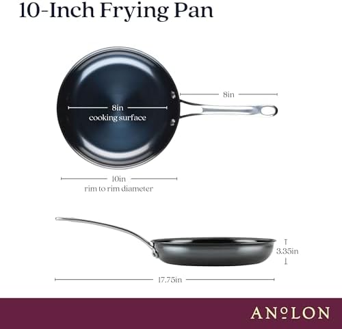 Anolon EverLast N2 Carbon Steel Frying Pan, 10-Inch, Black