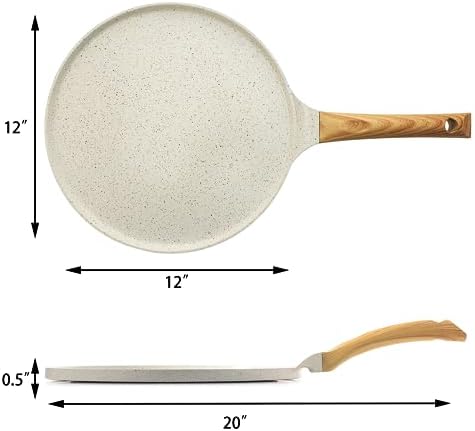 SENSARTE 12 Inch Nonstick Crepe Pan Ceramic Coating Pancake Pan White