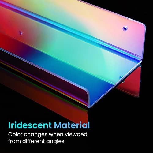 upsimples 4 Pcs 15" Iridescent Acrylic Shelves for Wall Decor and Display