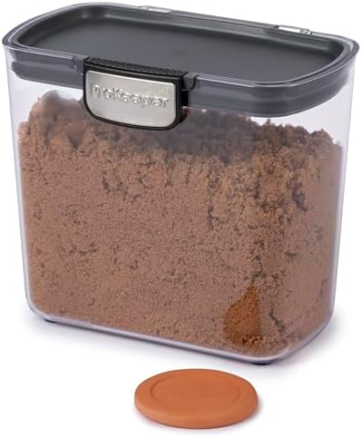ProKeeper+ 6-Piece Airtight Food Storage Container Set – Clear Plastic Flour and Sugar Canister Set with Magnetic Accessories for Kitchen Organization