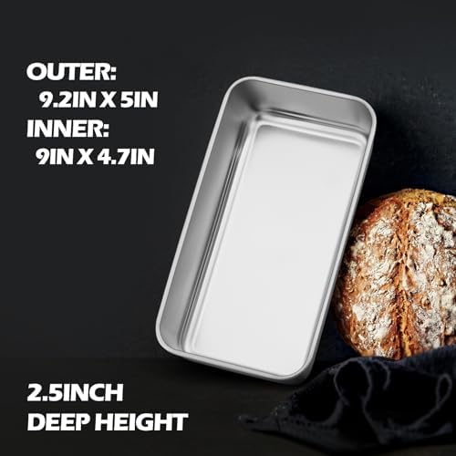 Leonyo Non-Toxic 9x5IN Stainless Steel Loaf Pan for Baking Bread,32 Pack