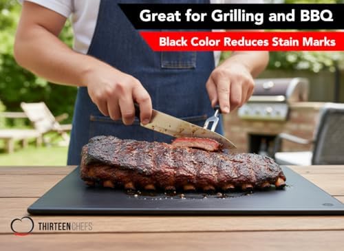 Commercial Grade 20x15 Black Cutting Board, X-Large 1/2" HDPP Plastic, NSF