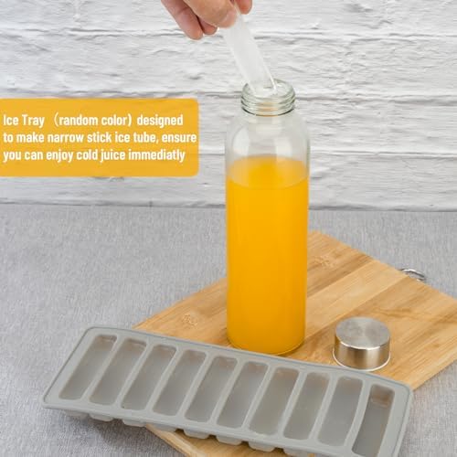 Zukro 18 oz Glass Water Bottles with Stainless Steel Lids, 100% Leak Proof