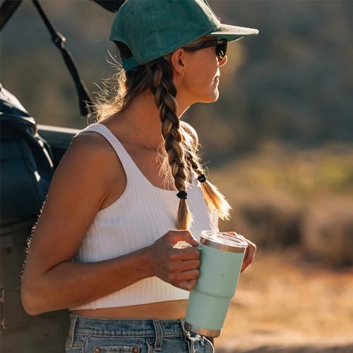 YETI Rambler 25 oz Tumbler with Handle and Straw Lid, Travel Mug Water Tumbler, Vacuum Insulated Cup with Handle, Stainless Steel, Tropical Pink
