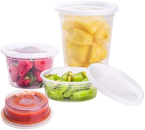 TashiBox [8 oz,16oz,32oz,48Sets,16Sets each size Plastic food storage containers with lids airtight,BPA Free,Microwave/Dishwasher/Freezer Safe