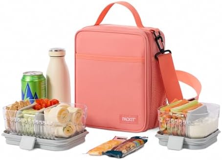 PackIt Freezable Crossbody Lunch Box, Papaya