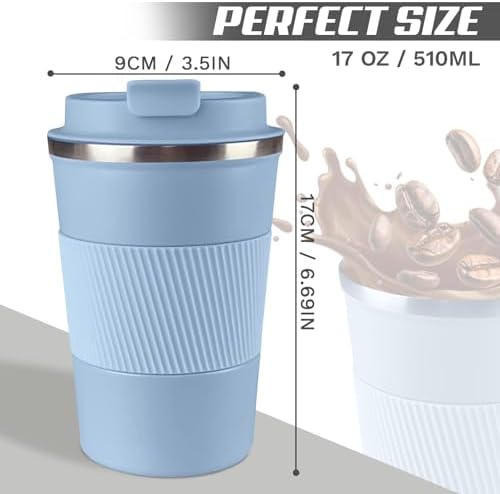Vacuum Insulated Stainless Steel Travel Coffee Mug,Leak Proof Cup with Lid