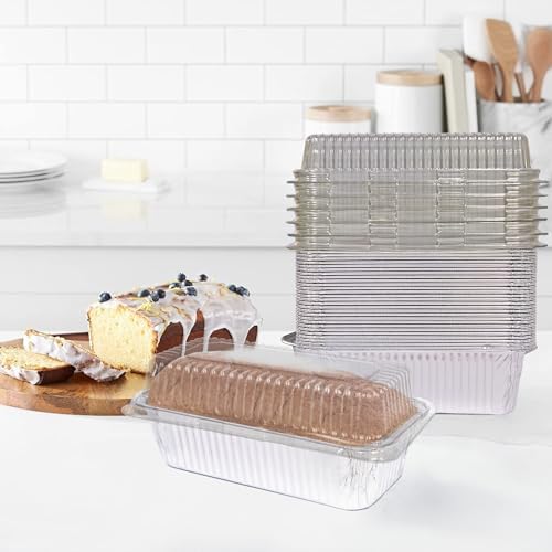 Disposable Loaf Pans with Lids, 2lb, 55 Pack