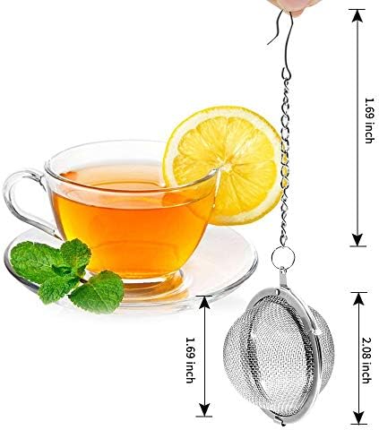 Fu Store 2pcs Stainless Steel Mesh Tea Ball 2.1 Inch Tea Strainers