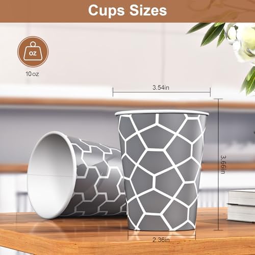 240 Count 10 oz Paper Cups, Versatile Disposable Drinking Cups