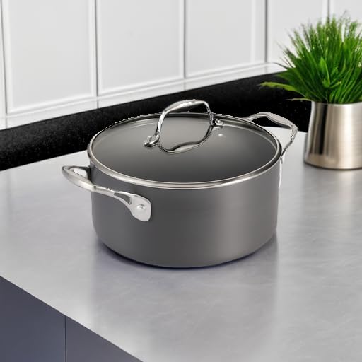 Tramontina OnyxPro Hard Anodized Non Stick 5-Quart Dutch Oven Pot with Lid