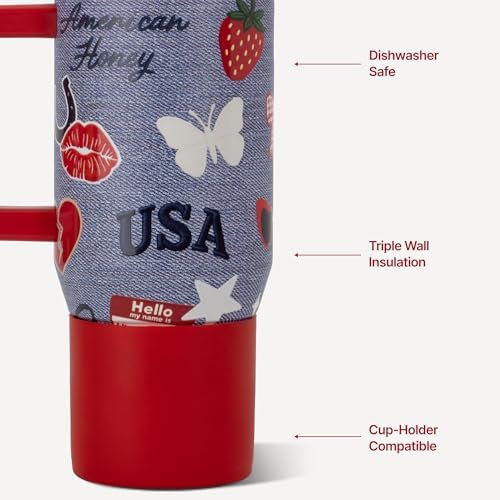 HydroJug Coffee Traveler 20oz Ceramic-Lined Mug with Handle, American Honey