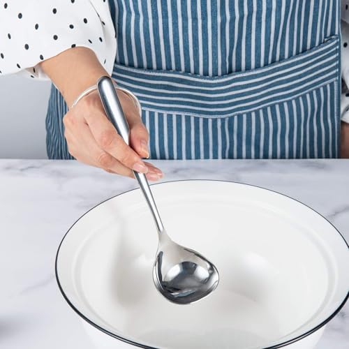 IMEEA 8-Inch Gravy Ladle SUS304 Stainless Steel Serving Ladle, Set of 2
