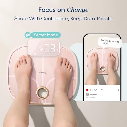 Etekcity Rechargeable Smart Scale for Body Weight, FSA Eligible, Pink