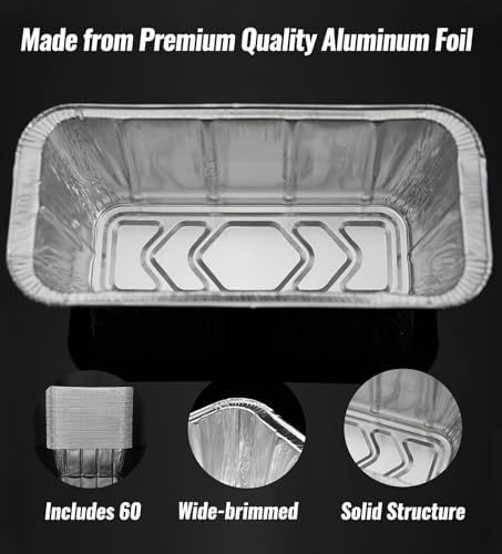 NUPICK 60 Pack Grease Cup Liners for Blackstone, Griddle Accessories for Blackstone 17"/22"/30"/28"/36" Griddle, Easy Cleaning Disposable Aluminum Grease Traps & Drip Pans for Blackstone Catcher, 5017