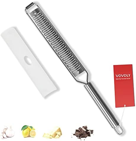VOVOLY Lemon Zester Fine, Cheese Grater, Etched Stainless Steel Blade
