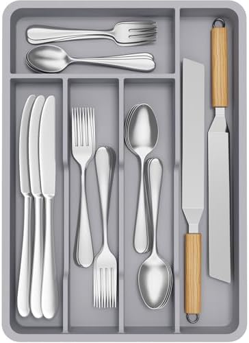 Lifewit Silverware Drawer Organizer Tray, Cutlery Storage for Kitchen