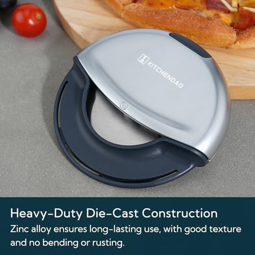 KITCHENDAO Premium Heavy Duty Pizza Cutter Wheel – Magnetic Detachable Design Handheld Pizza Slicer, 4-Inch Sharp Blade with Safety Protective Cover, Durable, Dishwasher Safe, Great Gift Idea