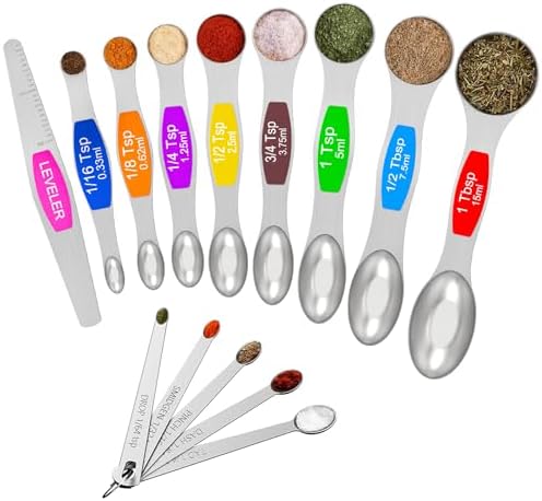 Wildone Stainless Steel Magnetic Measuring Spoons with Strong Magnets, 14pc