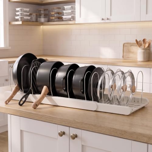 ORDORA 1 Pack Expandable Pots and Pans Organizer for Food Storage Container