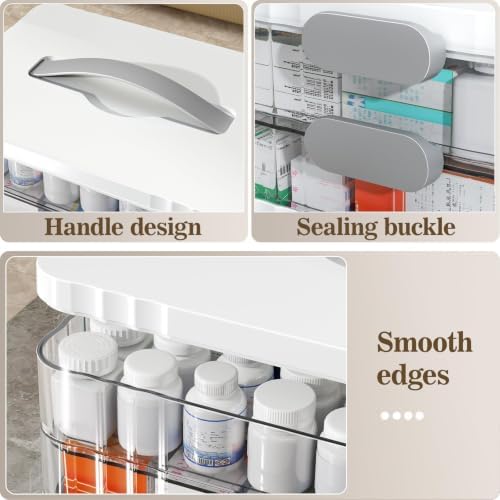 ARSTPEOE 4-Tier Medicine Organizer - Portable Medicine Cabinet with Handle