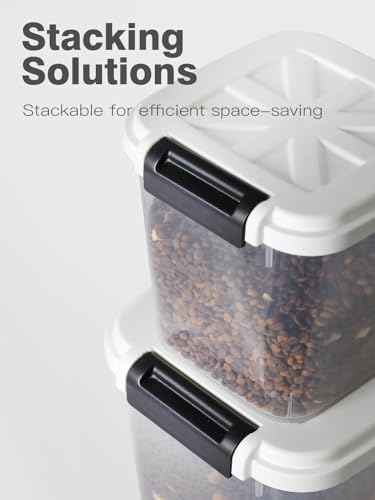LivLab Mker 6 lb Airtight Dog Food Storage Container with Scoop, White