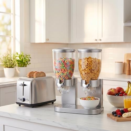Zevro /GAT202 Indispensable Dry Food Dispenser, Dual Control, Silver