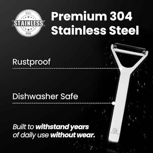 Gourmet Easy Vegetable Peeler, Ultra Sharp Blade, Stainless Steel Y Peeler