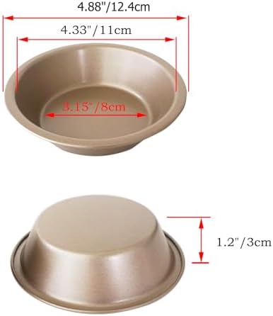 5 Inch Mini Pie Pan, Nonstick Small Round Baking Plate, 7.8OZ Gold