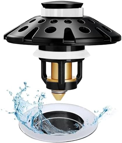 AzWzz Bathroom Sink Drain Strainer, 3 in 1 Pop Up Bathroom Sink Stopper