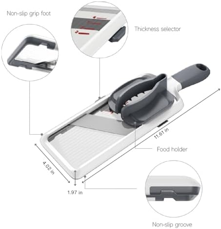 ZKIRON Adjustable Handheld Mandoline Slicer for Kitchen, Ready to Use