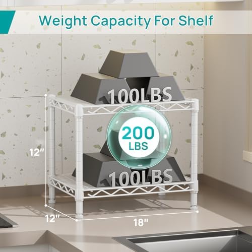 SINGAYE Small Shelves Kitchen Storage Shelf Wire Shelving Metal Adjustable