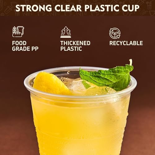 YEEHAW 12 oz Plastic Cups, 300 Pack - Clear Disposable Drinking Cups for Cold Beverages, Transparent Party Cups, BPA-Free