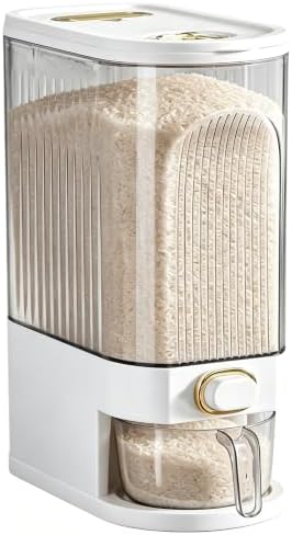 Sooyee Clear Rice Dispenser, Large Cereal Dispenser with Lid