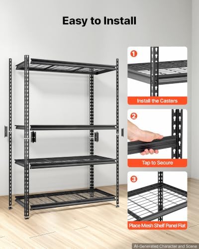 VEVOR Storage Shelves, 4-Tier 2400 lbs Garage Shelving 40 x 20 x 60 in